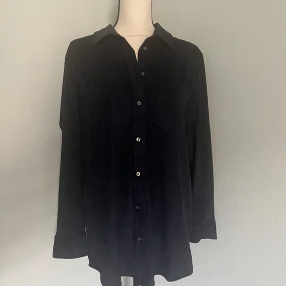 Women’s GAP Vegan Suede Boyfriend Shirt Oversized SZ L New with tags - Picture 2 of 3